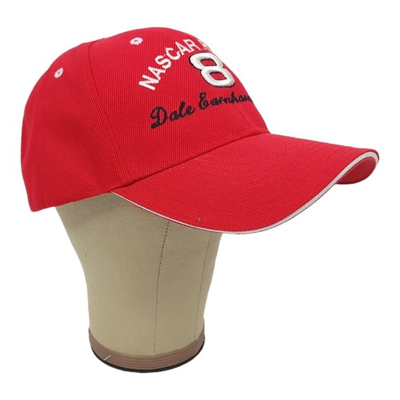 City Hunter Dale Earnhardt Jr 8 Nascar Racing Mesh Strapback Cap Trucker Red Hat - Picture 3 of 12